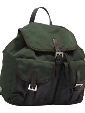 PRADA Backpack Nylon Khaki Auth bs23722